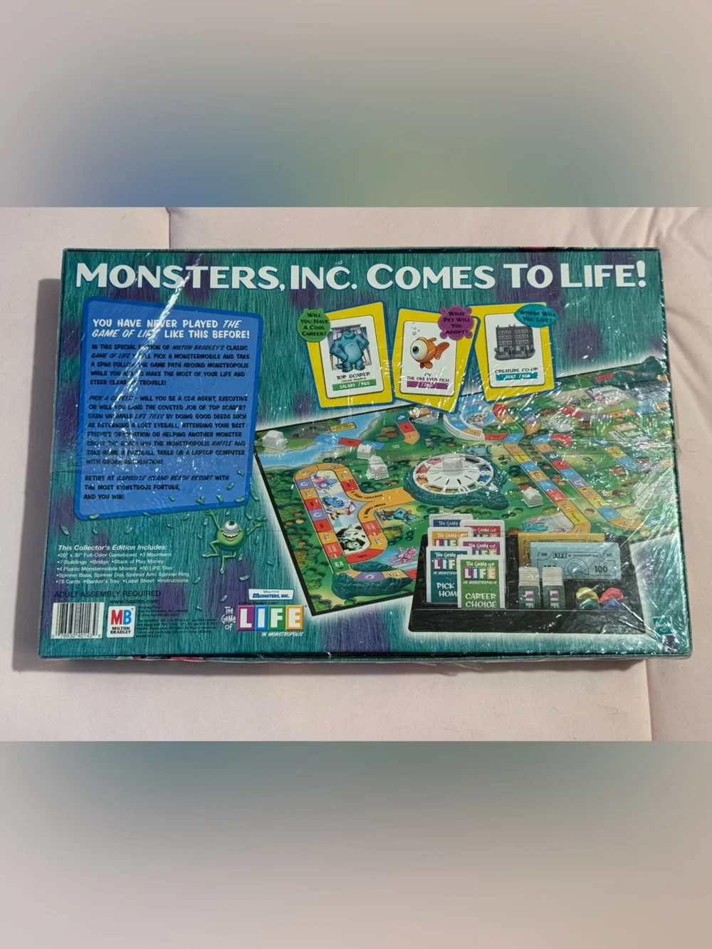 Vintage 2001 The Game of Life: In Monstropolis Board Game!!